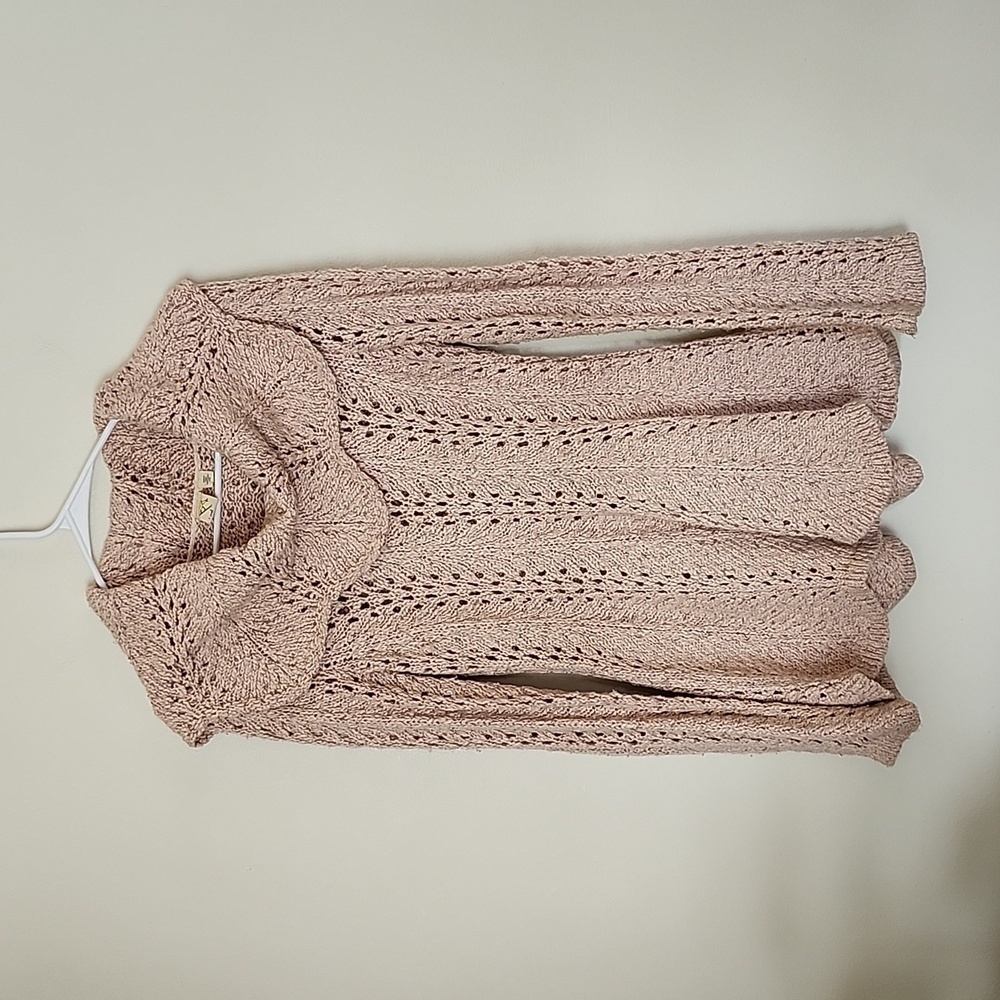 Anthropologie Robin knit crochet sweater cowl neck bell sleeve, flare Women's XS